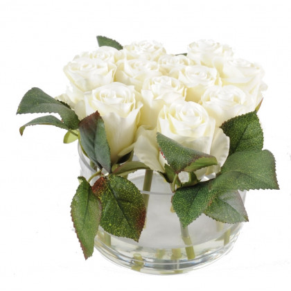 Bouquet de Roses Blanches Artificiel