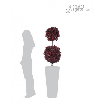 Topiaire Double Boule de Lierre Stabilisé - Rouge Topiaire Double Boule de Lierre Stabilisé - Rouge